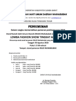 Pemberitahuan Lomba Fashion Show