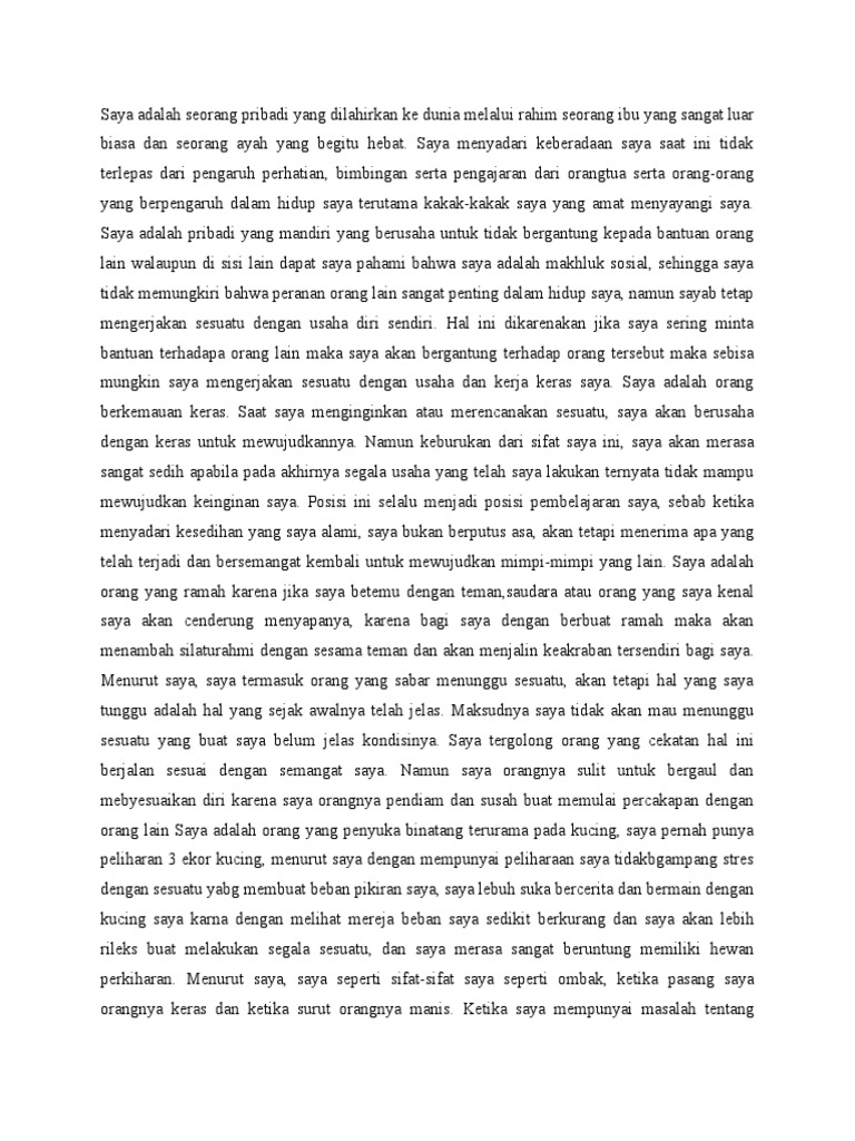Essay Refleksi Diri Pdf