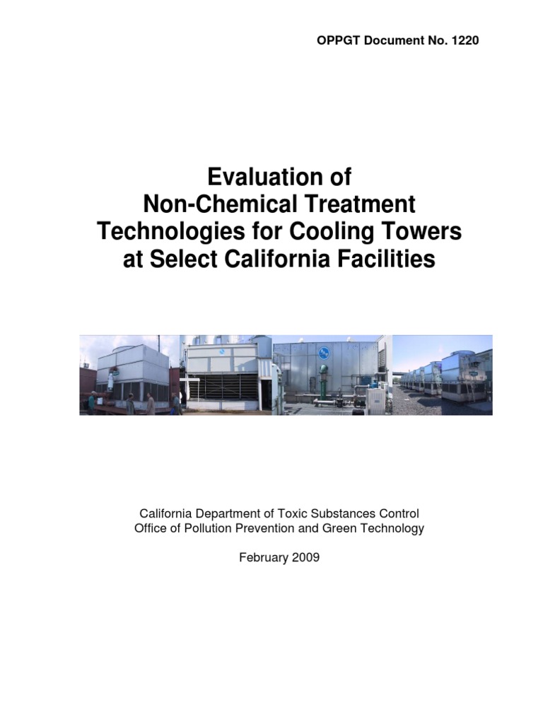 Evaluation of NonChemical Treatment Technologies For Cooling Towers at