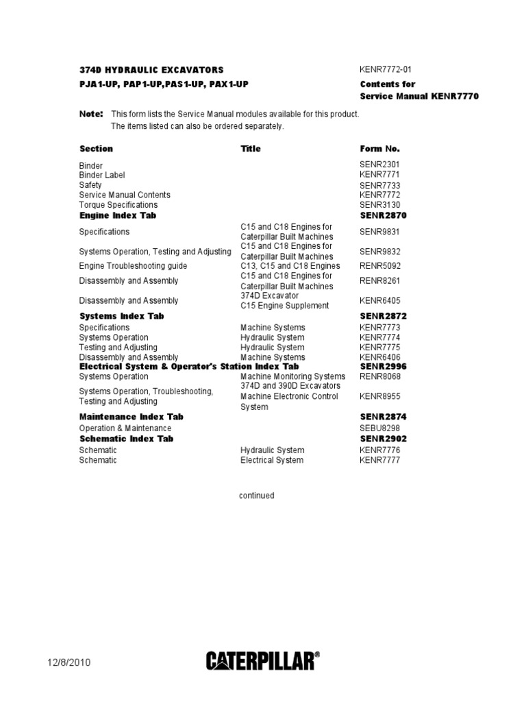 Cat 374 | PDF | Machines | Engineering