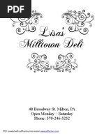 Download Lisas Milltown Deli Menu  by Lisa Showers SN39009662 doc pdf