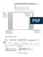 Microsoft Office Word 2010 Basic Word I - Introduction