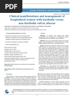 Clinical Manifestations and Management of Hospitalized Women With Bartholin Versus Non Bartholin Vulvar Abscess