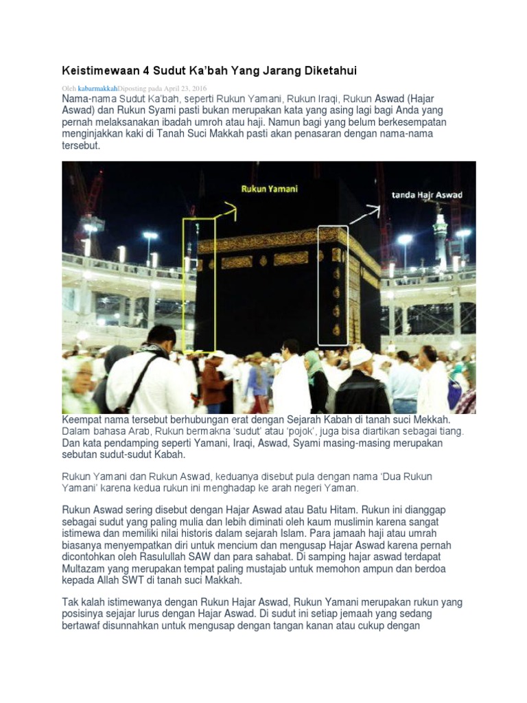 Keistimewaan 4 Sudut Kabah Pdf