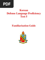 Korean Defense Language Proficiency Test 5: Familiarization Guide