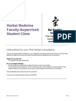 Herbal Medicine Student Clinic New Client Questionnaire