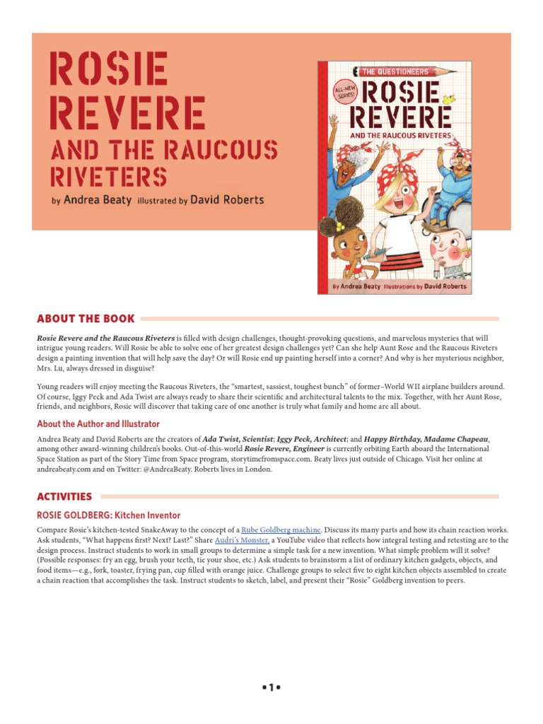 Rosie Revere and The Raucous Riveters Teaching Guide | PDF ...