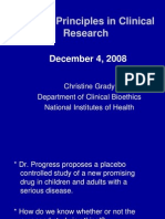 Ethical Principles in Clinical Research: December 4, 2008