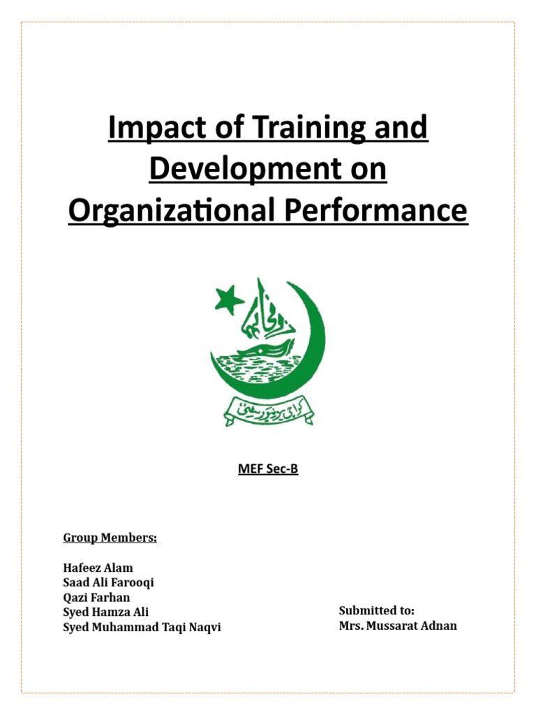 Impact of Training and Development On Organizational Performance | PDF ...