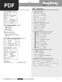 Grammar 2 Headway Beginner