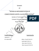 Design & Implementation of Computerized Hostel Allocation System