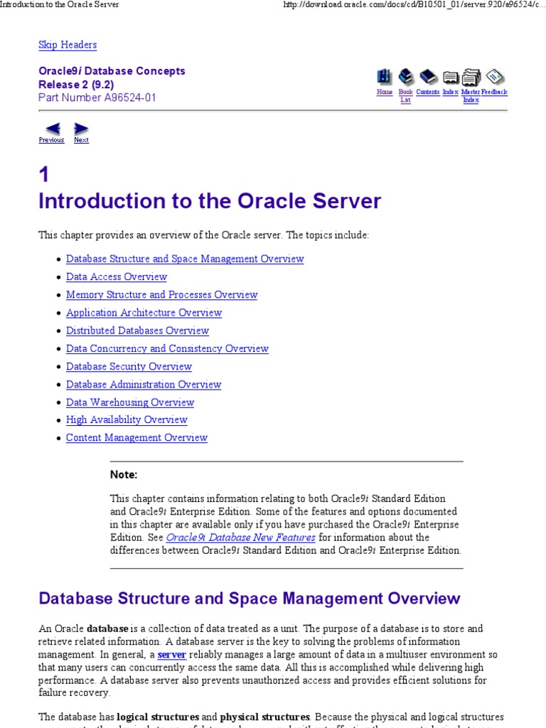 Introduction To The Oracle .. | PDF | Oracle Database | Database Index