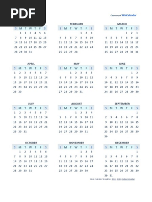 2018 Calendar One Page