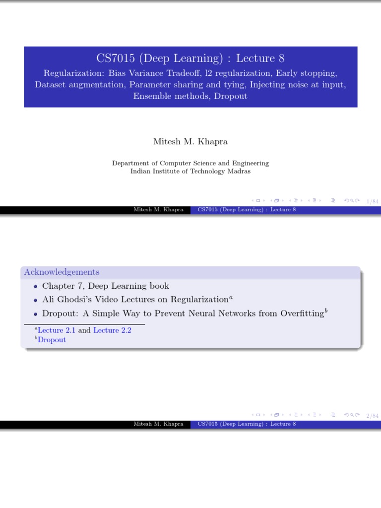 Deep Learning Regularization Techniques | PDF | Bias Of An Estimator ...