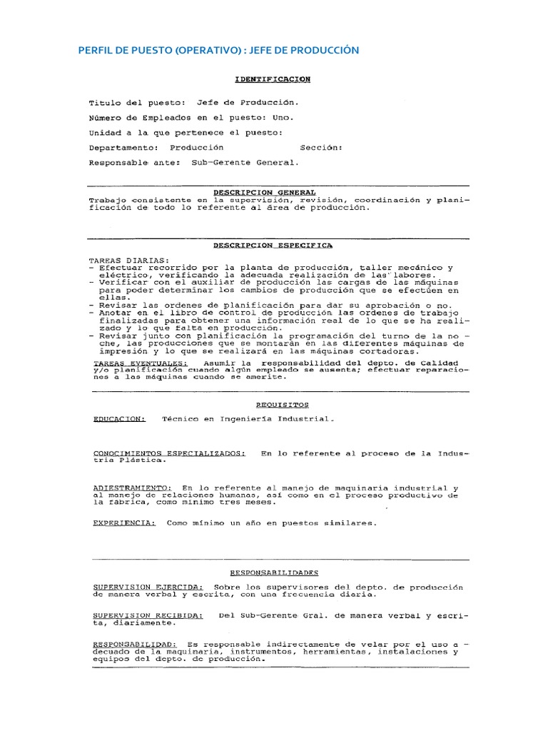Perfil de Puesto PDF