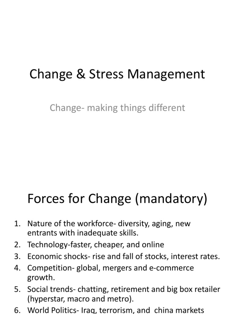 CH 19 Change & Stress Management | PDF | Stress (Biology) | Metaphysics ...
