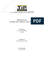 Prelim Exam: Aggregates, Asphalt and Cement