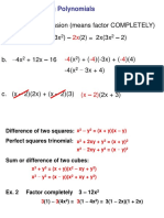 P.4 Factoring Polynomials: Factor Each Expression (Means Factor COMPLETELY) A. 6x - 4x (3x) - (2) 2x (3x - 2)