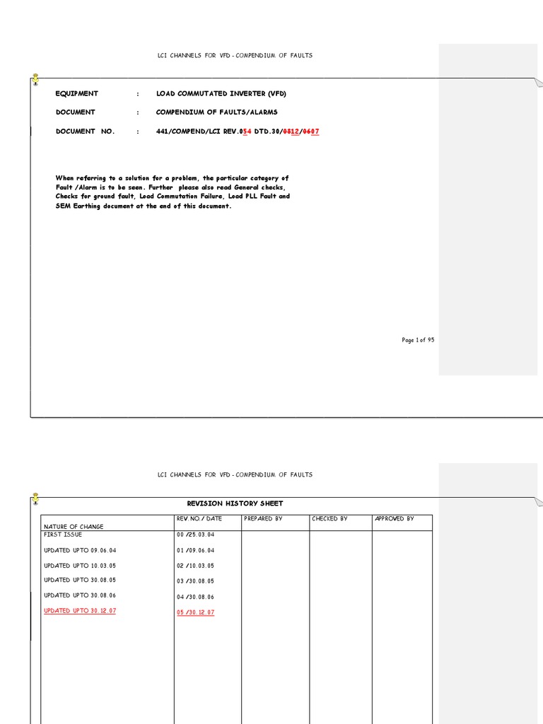 LCI VFD Faults Compendium Guide | PDF | Relay | Rectifier