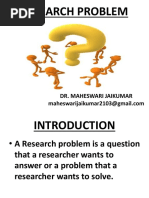 Research Problem: Dr. Maheswari Jaikumar