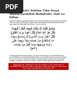 Doa Dan Dzikir Sebelum Tidur Sesuai Sunnah Rasulullah Shallallaahu Dasar