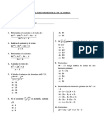 Examen Bimestral de Algebra