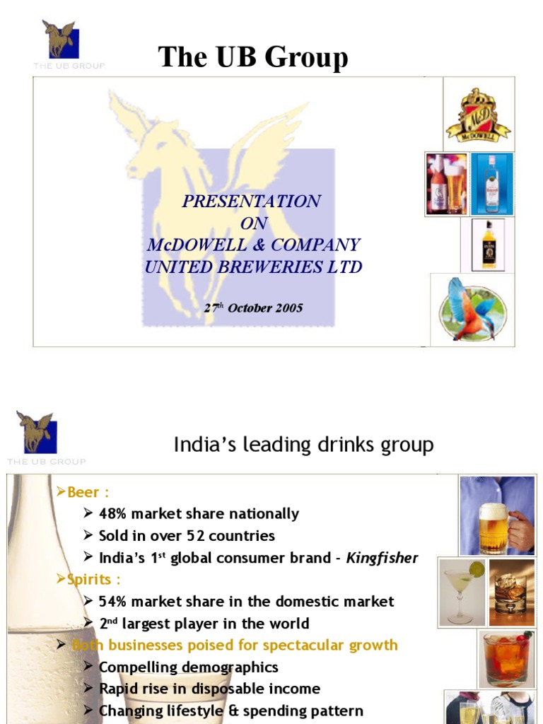 The UB Group: Presentation ON Mcdowell & Company United Breweries LTD ...