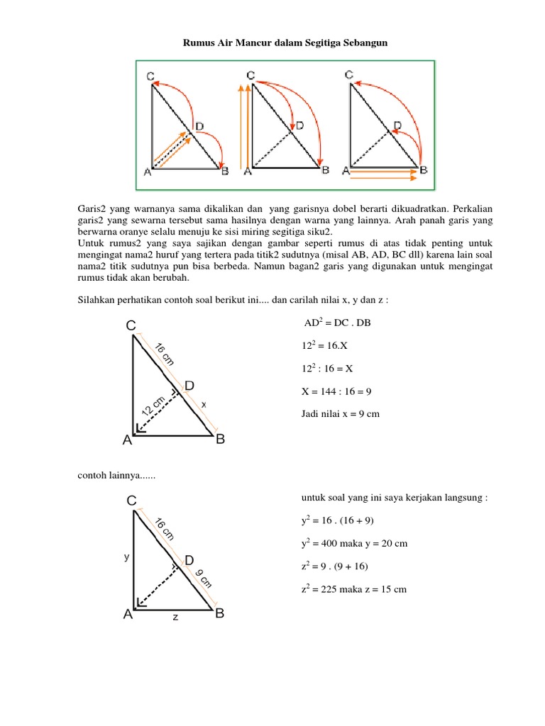 Rumus Air Mancur Dalam Segitiga Sebangun Docx