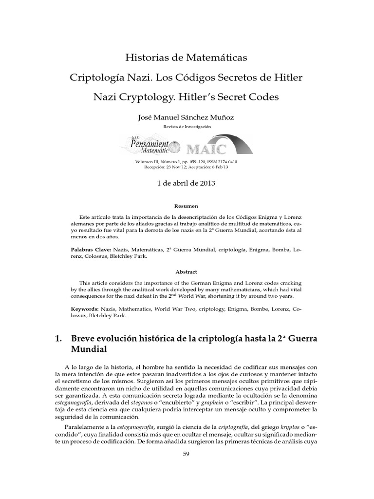 Criptologia Nazi Los Codigos Secretos de Hitler | PDF | Criptografía ...