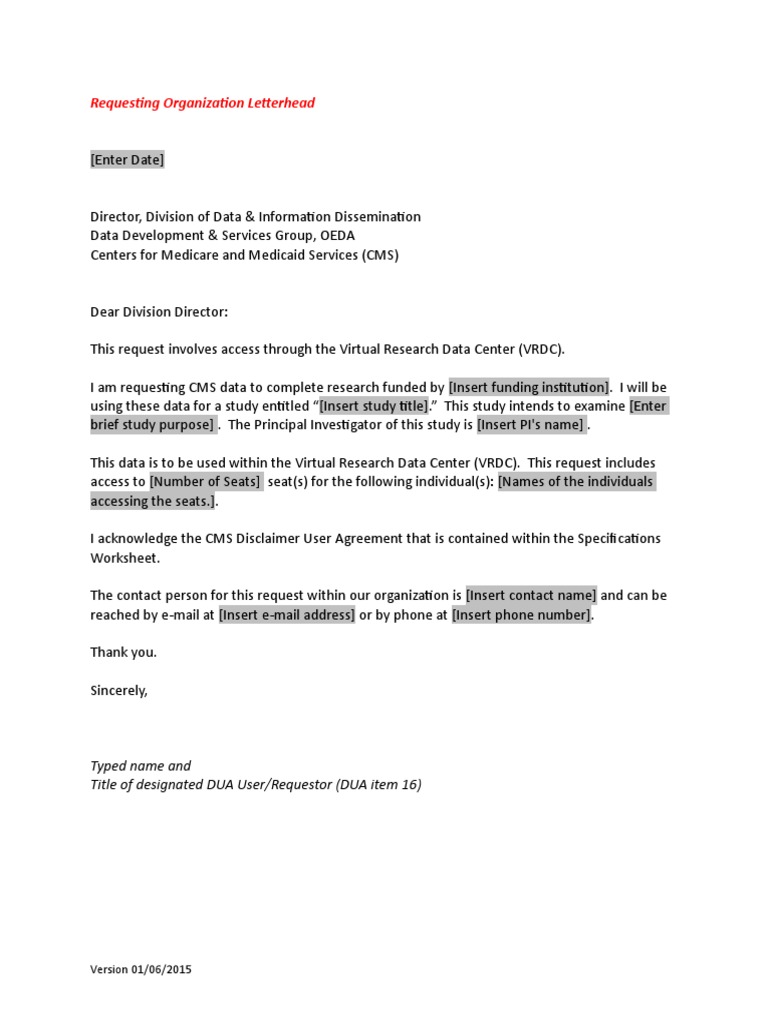 CMS Data Access Request Form | PDF