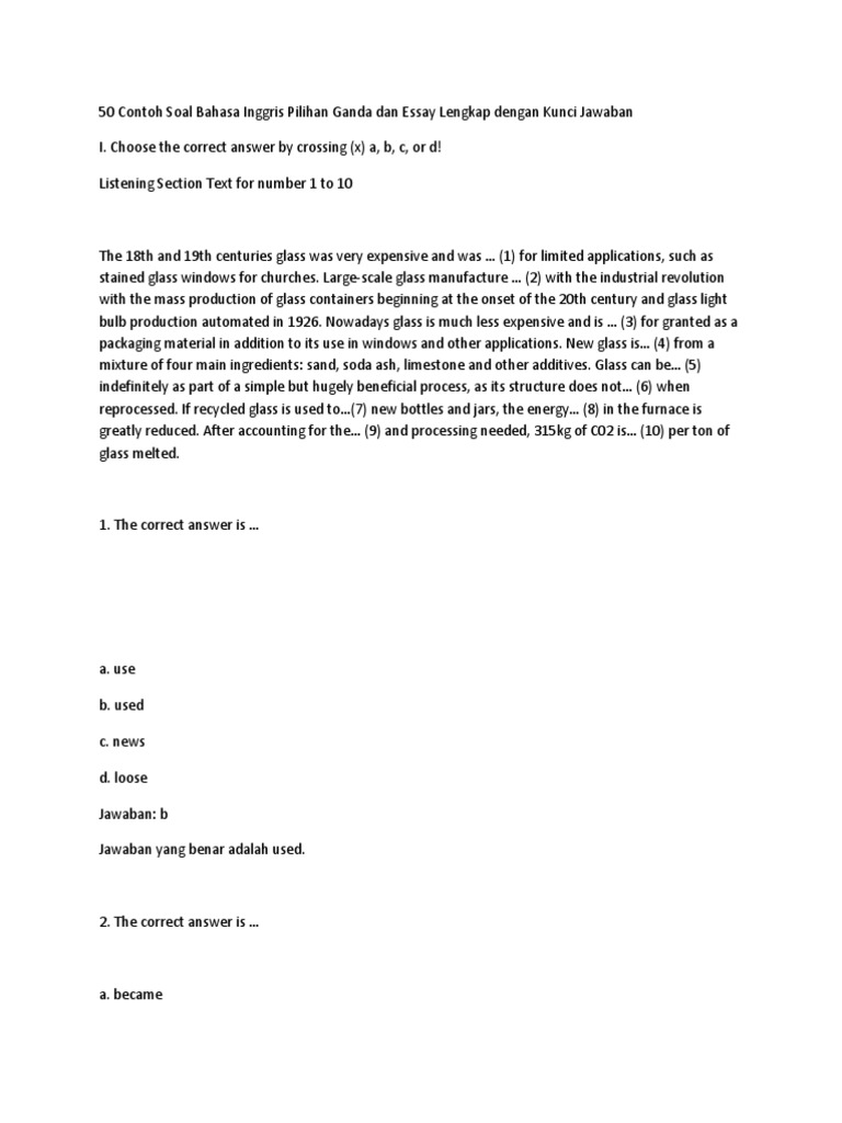 Contoh Soal Announcement Essay
