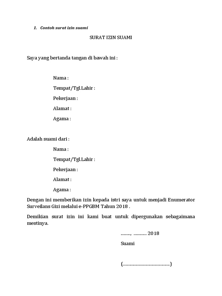 Contoh Lamp Surat Ijin 2018