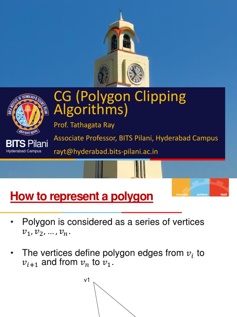 CG (Polygon Clipping Algorithms) : BITS Pilani | PDF | Vertex (Geometry ...