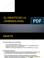 Tema II Objeto de La Criminalogia