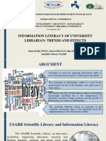 Information Literacy of University Librarian: Trends and Effects