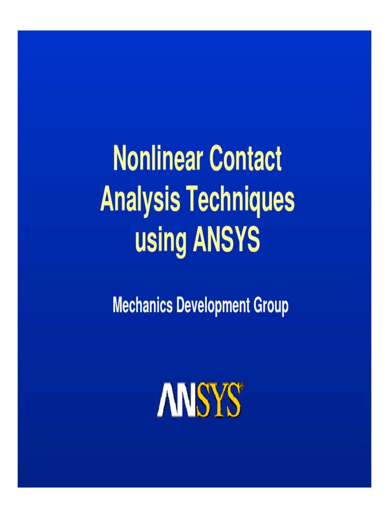 Nonlinear Contact Analysis with ANSYS | PDF | Business