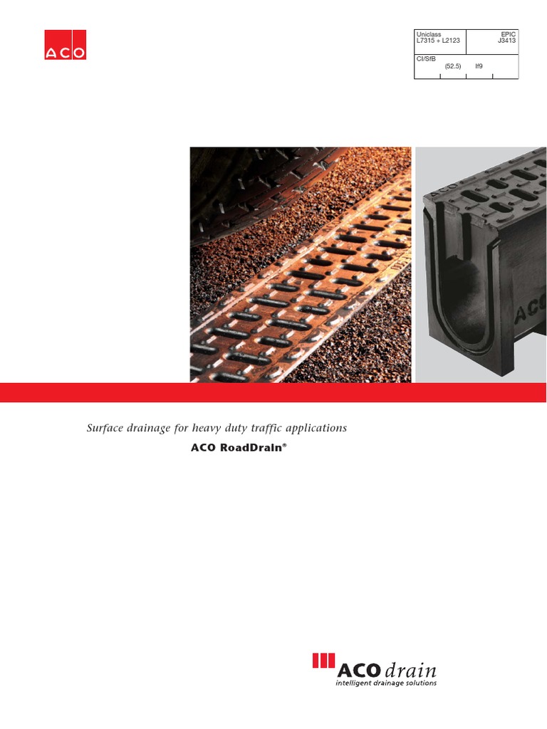 Aco Roaddrain Data Sheet | PDF | Engineering Tolerance | Concrete