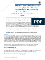 Cross Sectional Study To Find Out The Prevalence of Tobacco Use Among High School & Higher Secondary Class Students of Government Schools of Bhopal