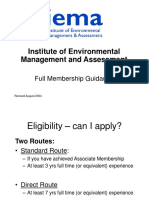 Institute of Environmental Management and Assessment: Full Membership Guidance