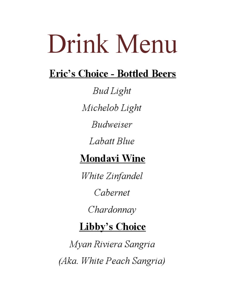 Drink Menu | PDF