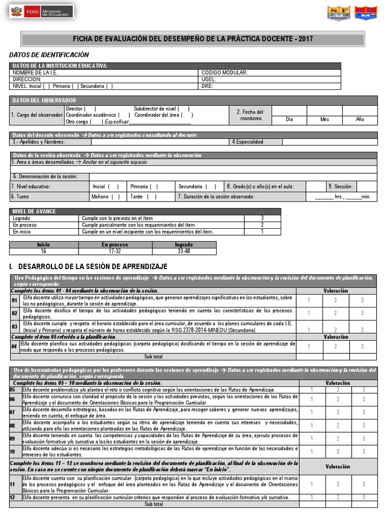 Ficha de Monitoreo Docente 2023 | PDF | Maestros | Evaluación