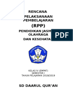 RPP Mapel Pjok Kelas 4