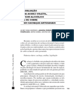 Avaliação Da Acidez Volátil, Teor Alcoólico e de Cobre em Cachaças Artesanais PDF