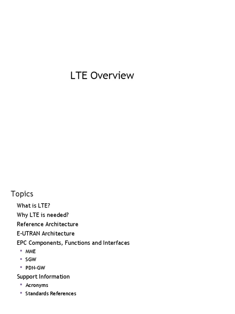 LTE Network Architecture Overview | PDF | Lte (Telecommunication ...