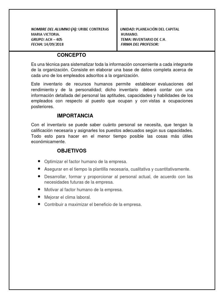 Inventario de Capital Humano | PDF | Business