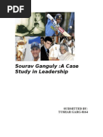 Leadership Case Study On Saurav Ganguly