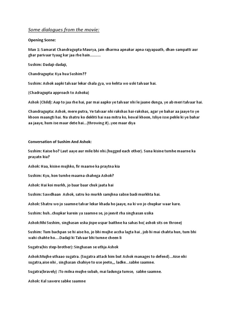 Asoka Movie Script | PDF