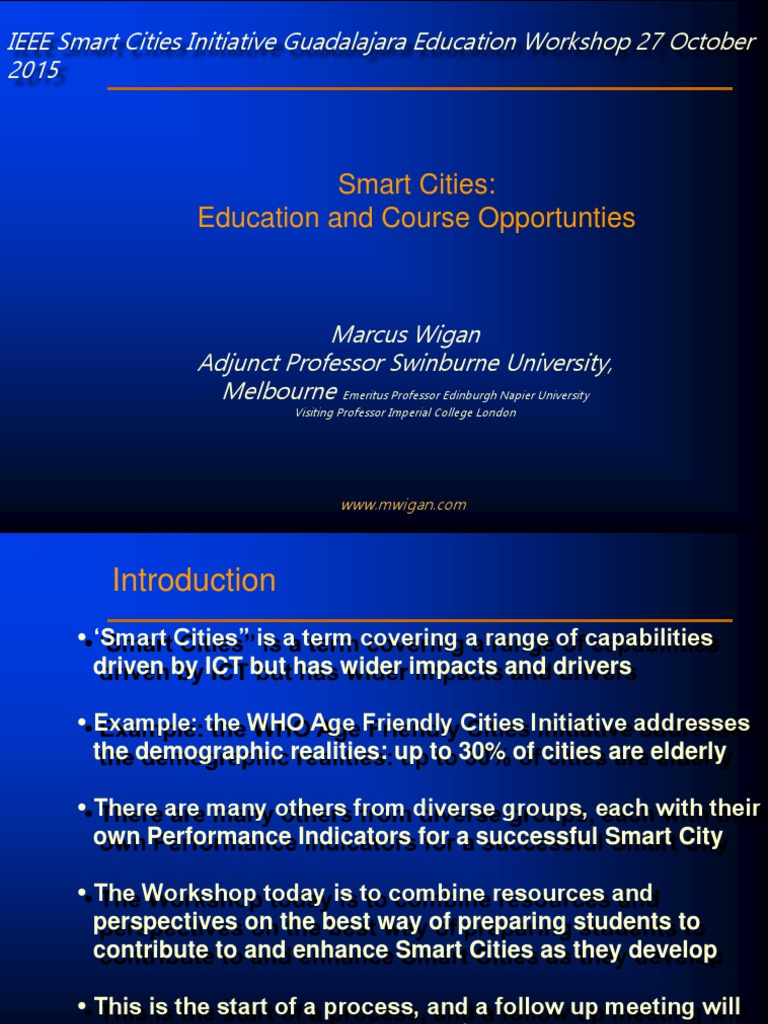 Smart Cities Education and Opportunities | PDF | Design | Further Education