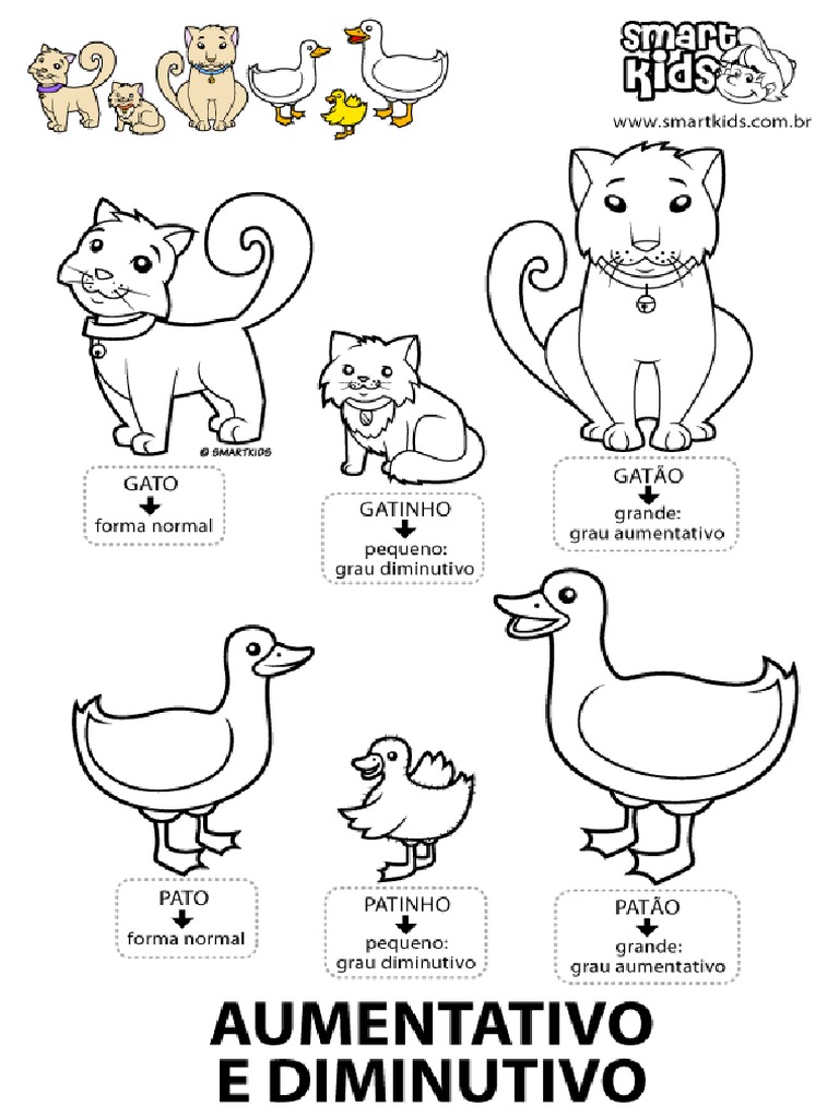 Aumentativo e Diminutivo Animais | PDF