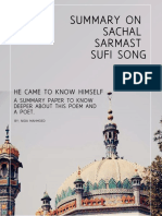 Summary On Sachal Sarmast Sufi Song